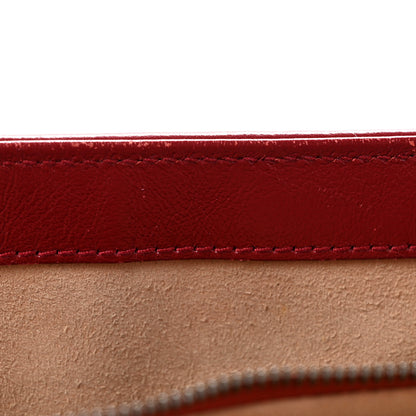 Gucci Vintage Effect Calfskin Matelasse Diagonal Small Torchon GG Marmont Shoulder Bag Black Romantic Cherry 11 of 13
