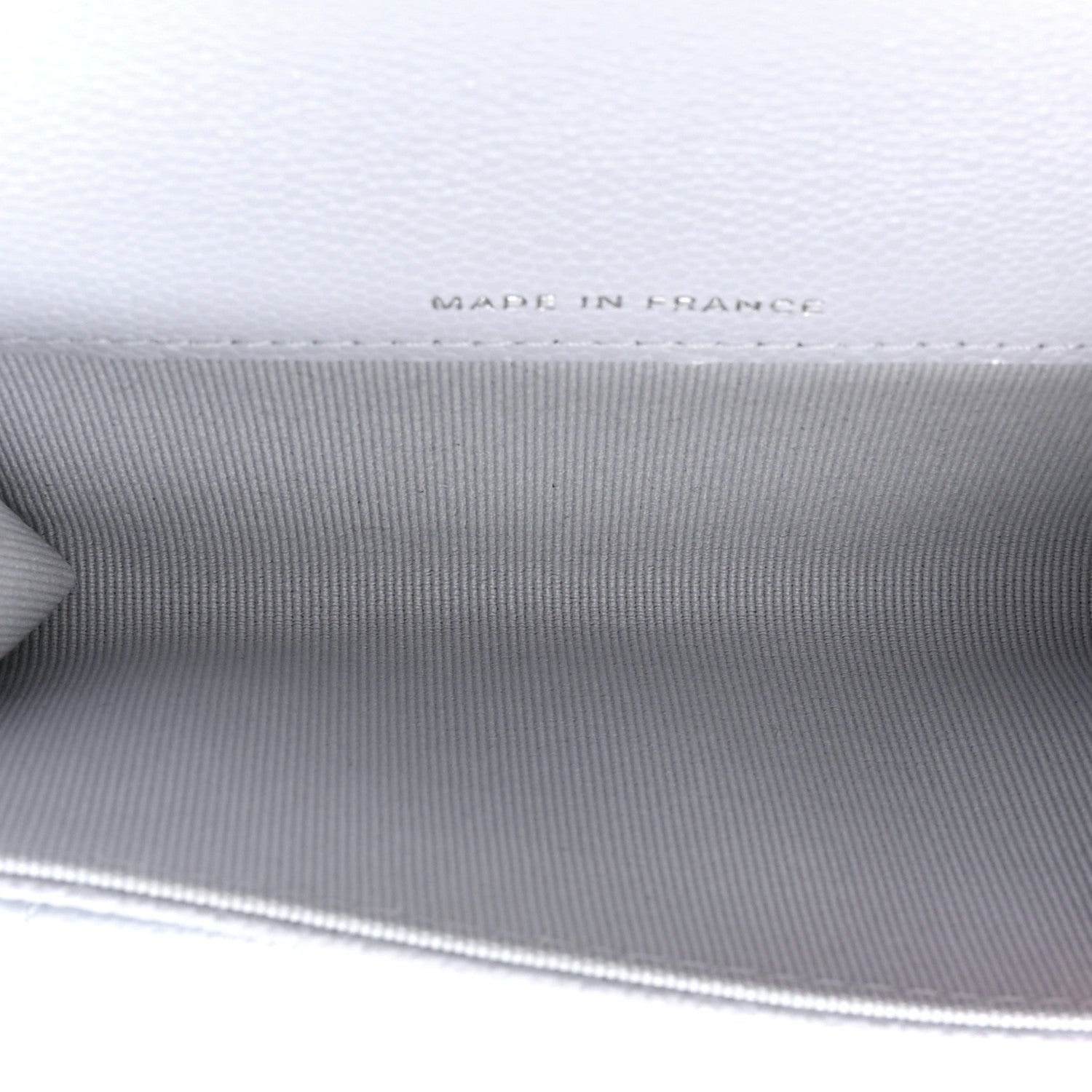 Chanel Caviar Quilted Flap Card Holder Wallet Light Grey 5 of 9
