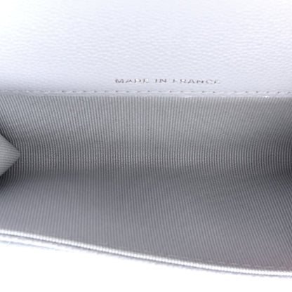 Chanel Caviar Quilted Flap Card Holder Wallet Light Grey 5 of 9