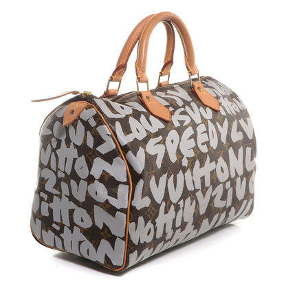 Louis Vuitton Monogram Graffiti Speedy 30 Silver 3 of 7