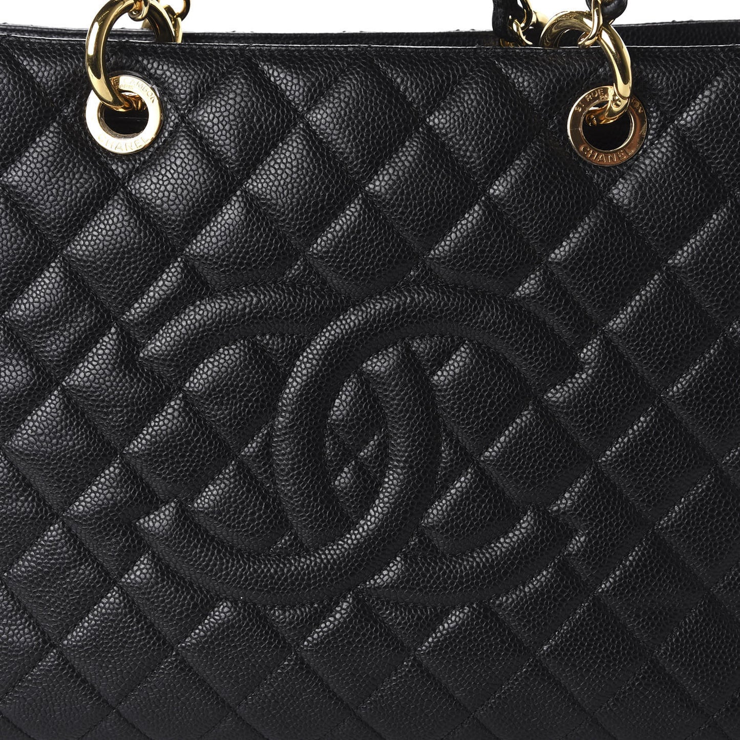 Caviar Quilted Grand Shopping Tote GST Black