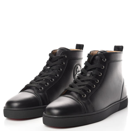 Christian Louboutin Calfskin Mens Louis High Top Sneakers 40.5 Black 2 of 11