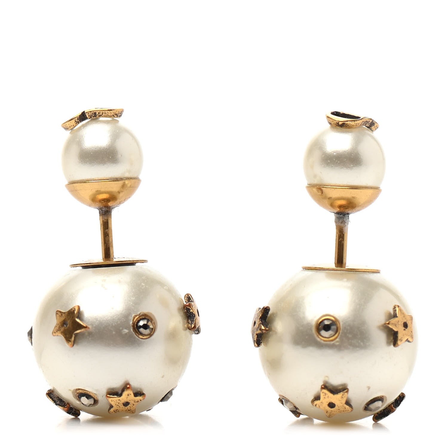 Christian Dior Pearl Crystal Mise En Dior Tribal Earrings 1 of 4