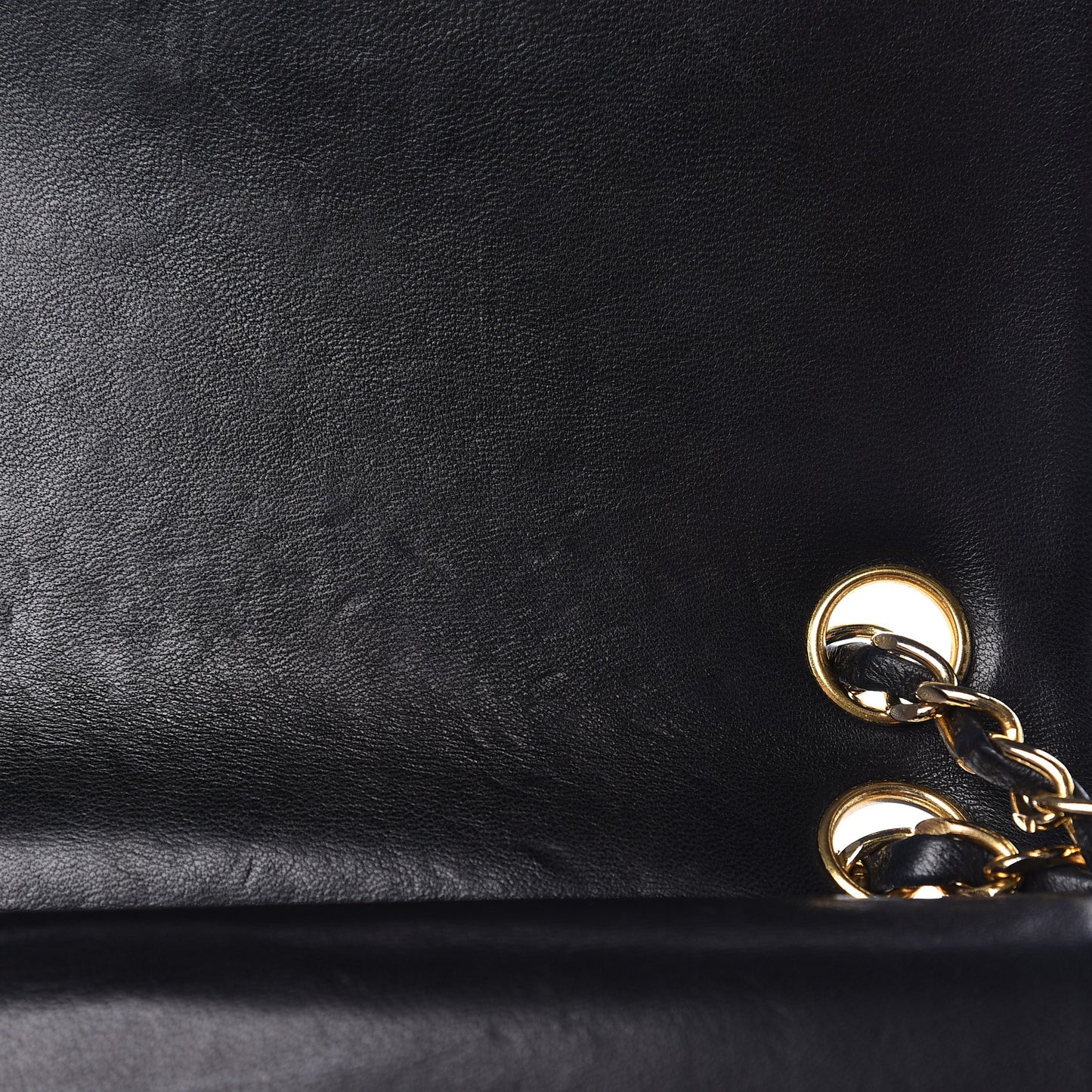 Lambskin Quilted Medium Double Flap Black