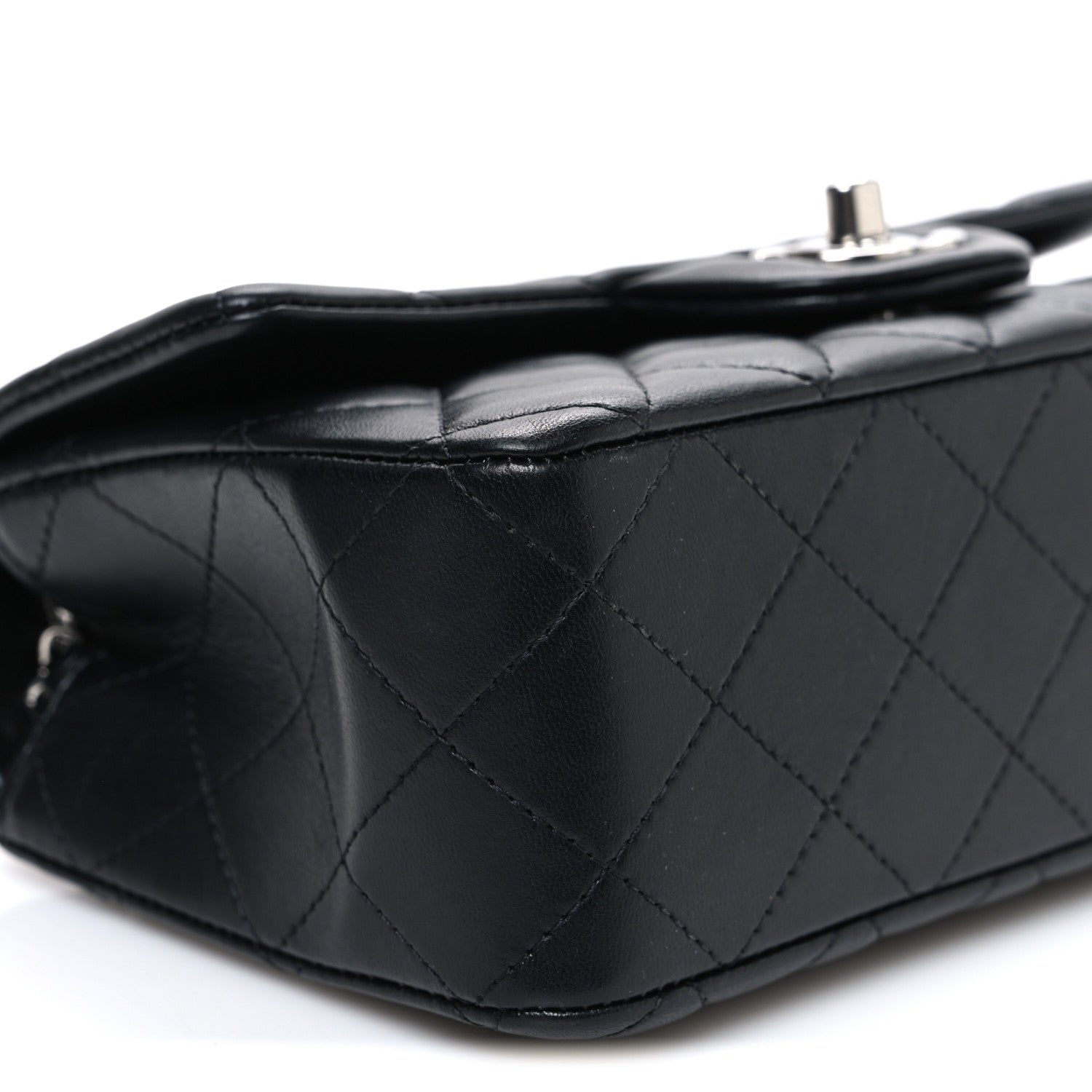 Chanel Lambskin Quilted Mini Rectangular Flap Black 9 of 10