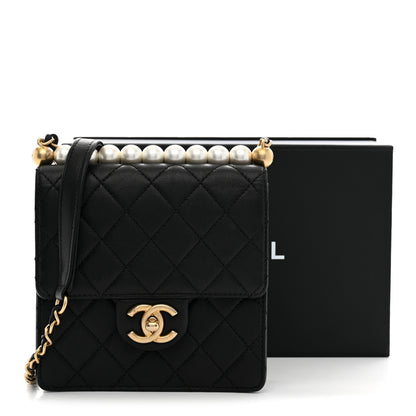 Chanel Goatskin Quilted Chic Pearls Flap Black 12 of 12