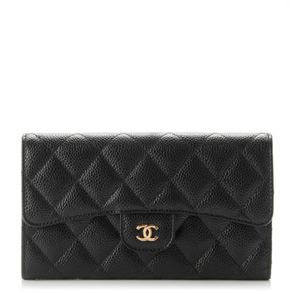 Chanel Caviar Quilted Large Flap Wallet Black 1 of 7