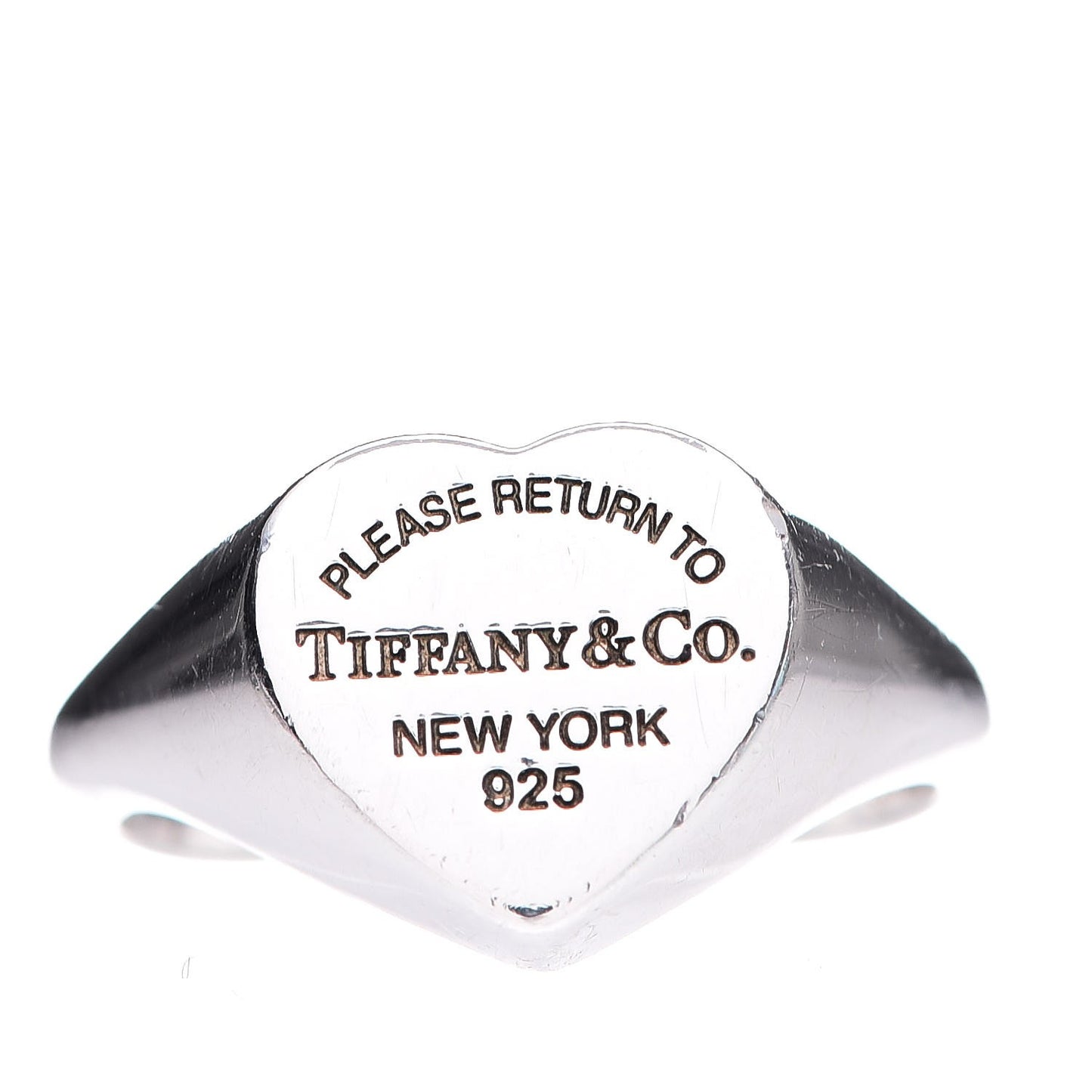 Sterling Silver Return to Tiffany Heart Signet Ring 52 6