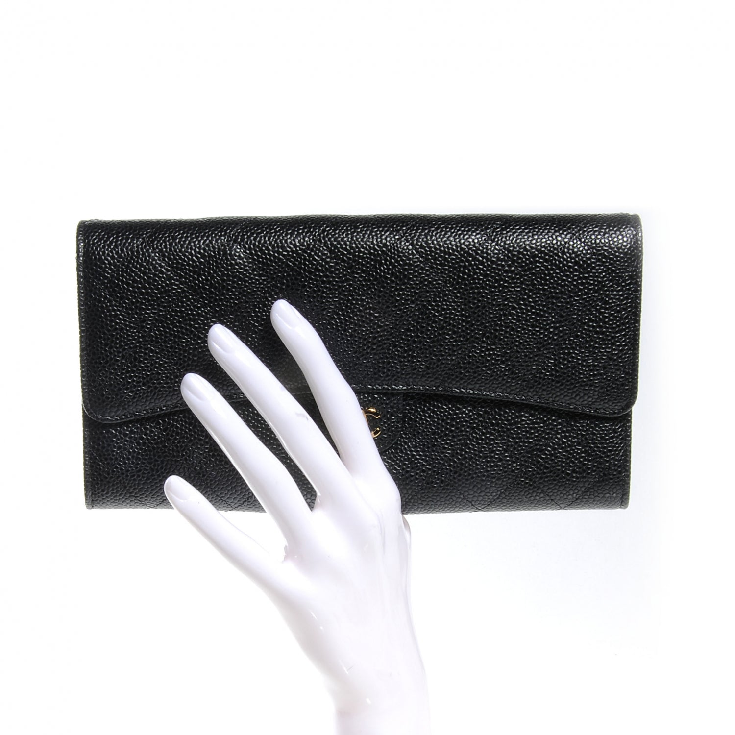 Chanel Caviar Quilted Travel Wallet Black 2 of 7