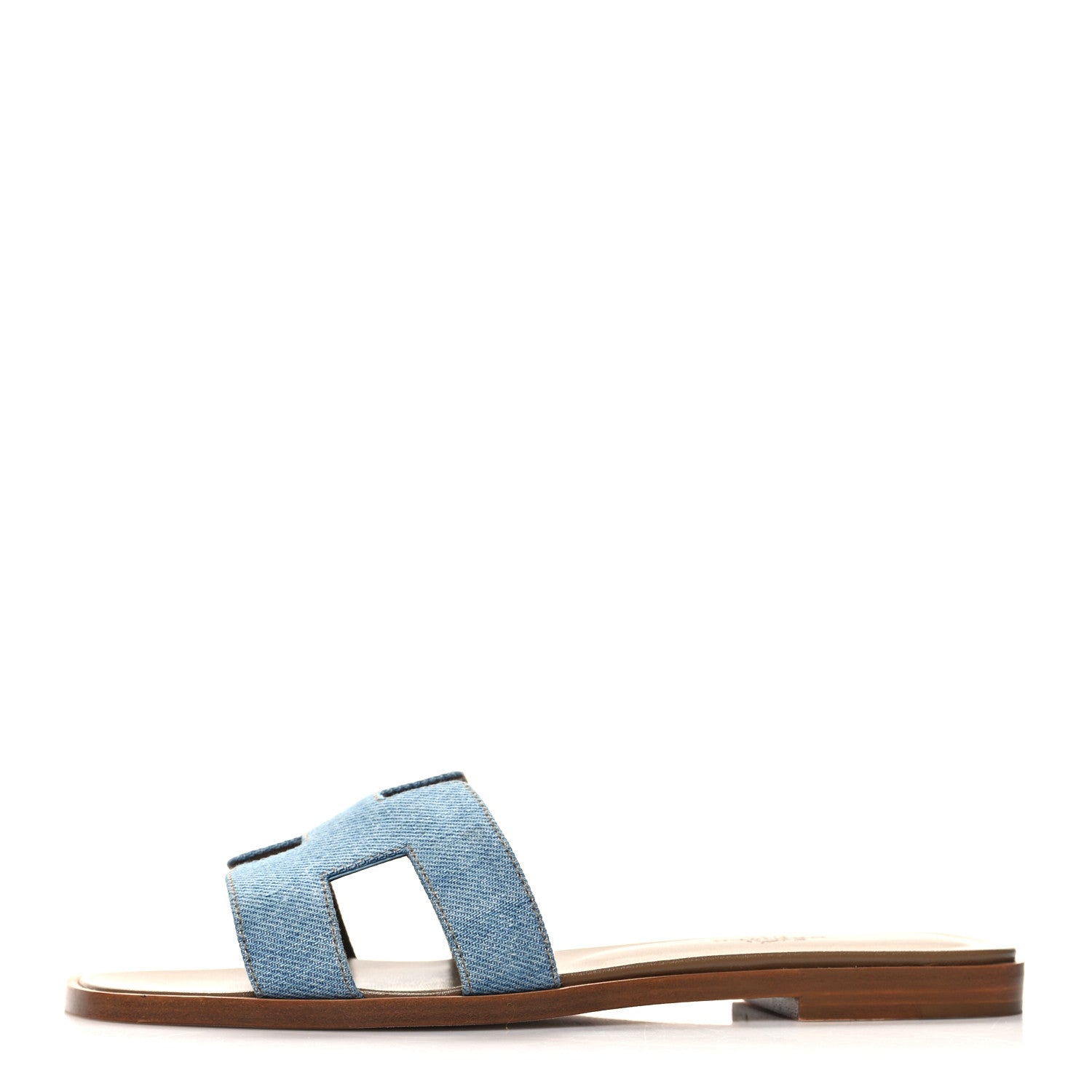 Hermes Denim Canvas Oran Sandals 36 Bleu Clair 1 of 8
