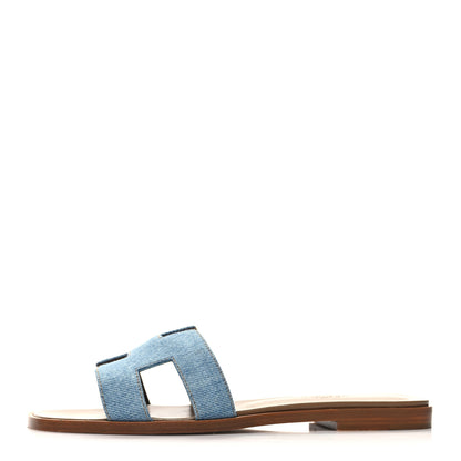 Hermes Denim Canvas Oran Sandals 36 Bleu Clair 1 of 8