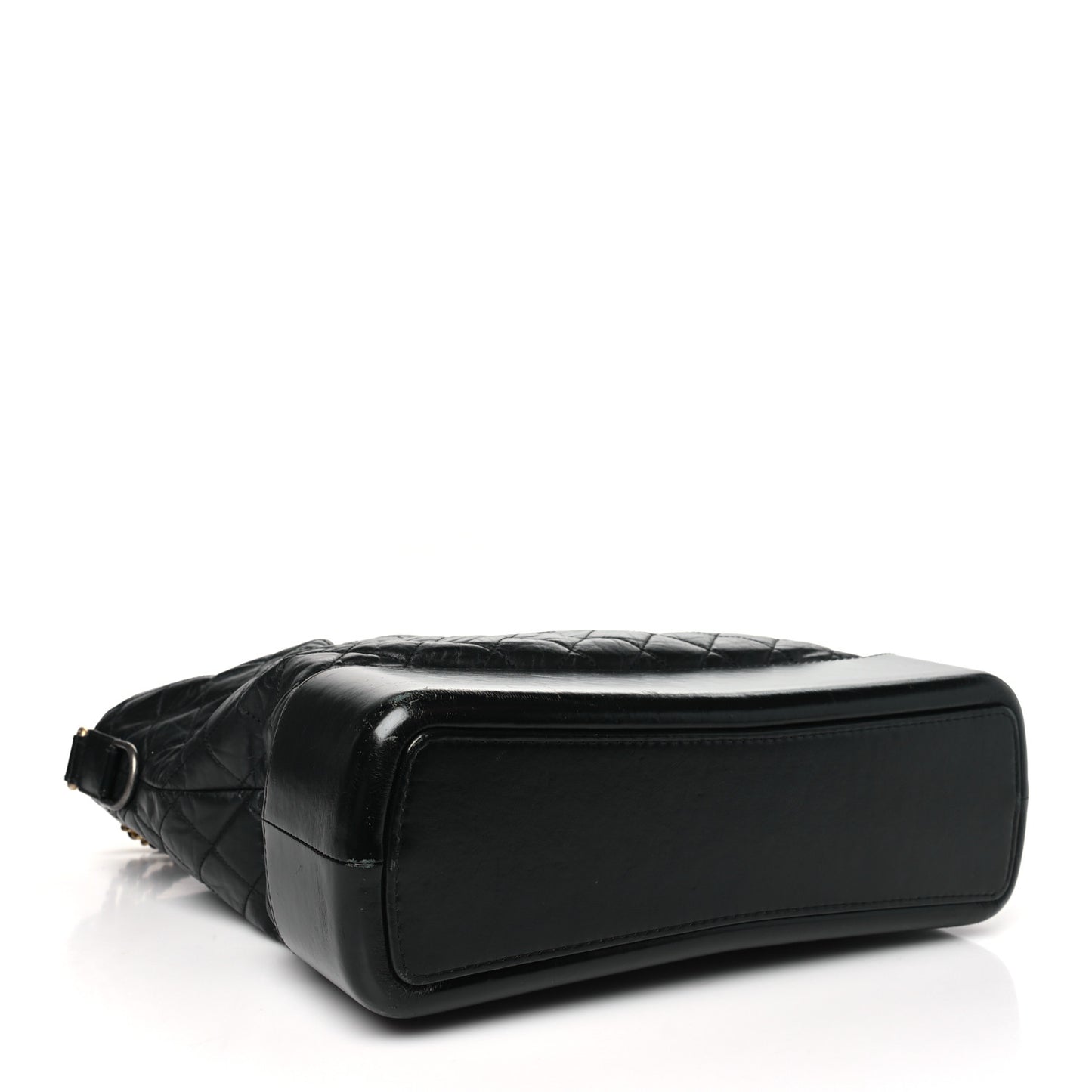 Aged Calfskin Quilted Maxi Gabrielle Hobo Black