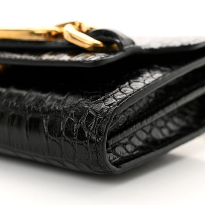 Tom Ford Calfskin Crocodile Embossed Mini Whitney Shoulder Bag Black 9 of 11