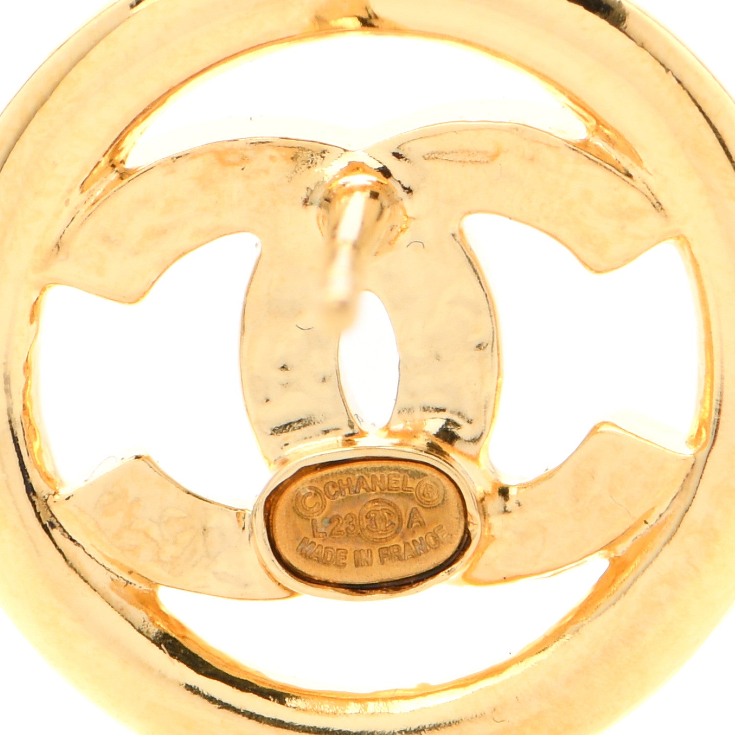 Chanel CC Round Earrings Gold 4 of 4