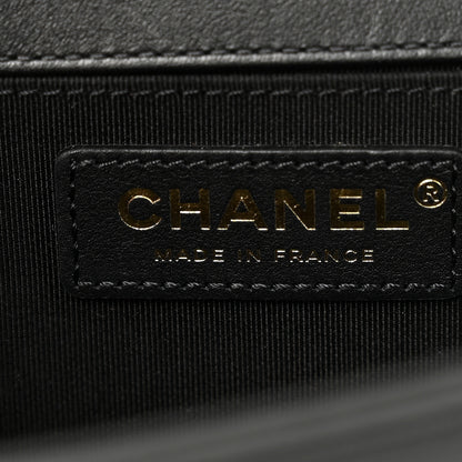Chanel Calfskin Medium Boy Logo Top Handle Flap Black 6 of 13