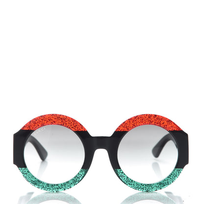 Gucci Acetate Round GG0084S Sunglasses Black Red Green 2 of 7
