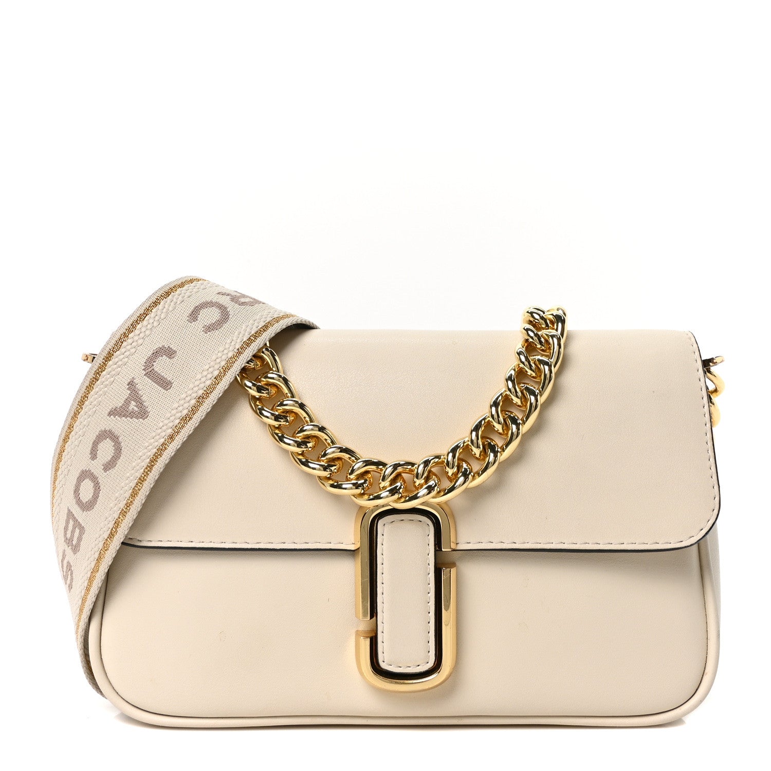 Marc Jacobs Calfskin The J Marc Shoulder Bag Cloud White 1 of 10