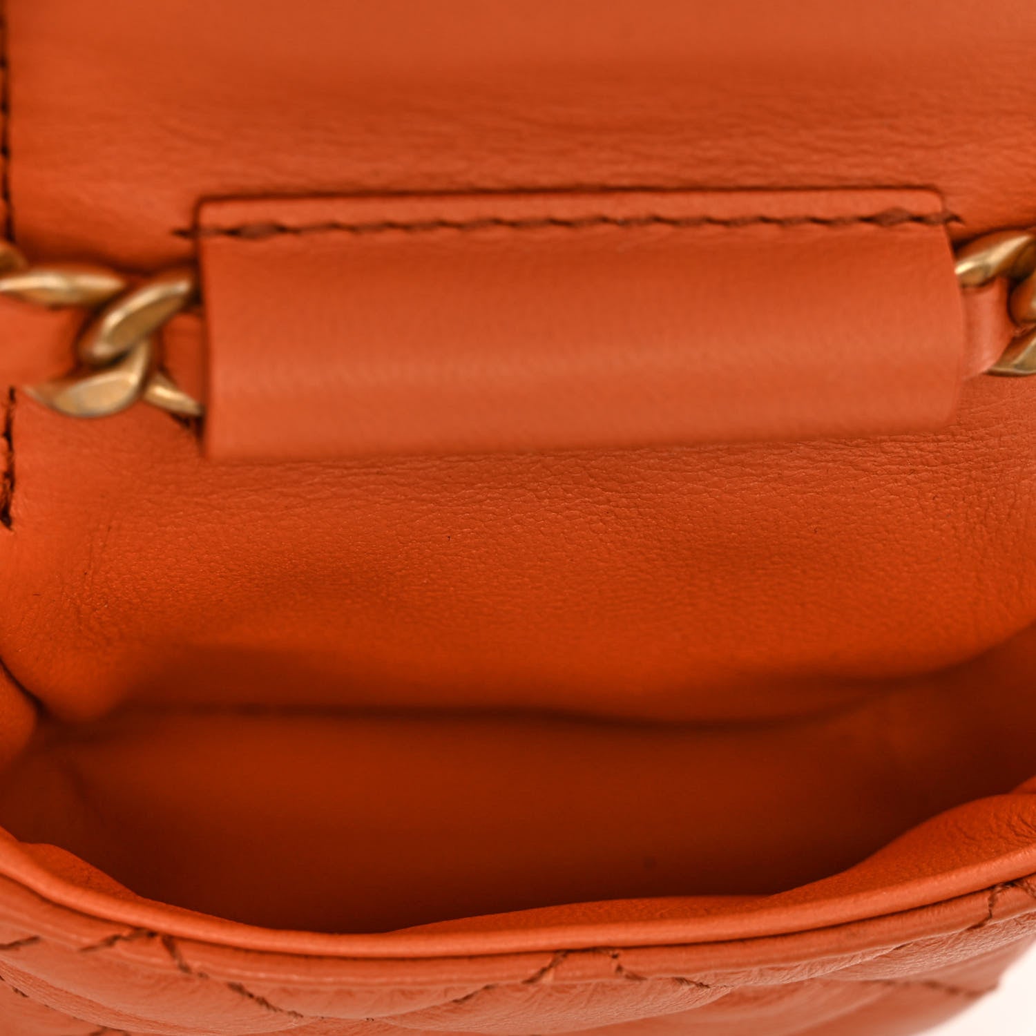 Chanel Calfskin Quilted Small CC Chain Bucket Backpack Orange 6 of 11