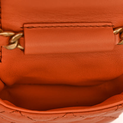 Chanel Calfskin Quilted Small CC Chain Bucket Backpack Orange 6 of 11