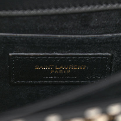 Saint Laurent Calfskin Polka Dot Medium Monogram Sunset Black White 7 of 11