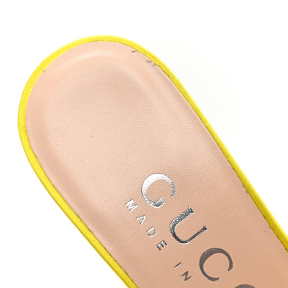 Gucci Satin Shawana Flower Sandals 38.5 Shine Yellow 11 of 14