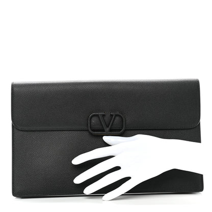 Valentino Garavani Grained Calfskin VSling Pouch Black 2 of 8