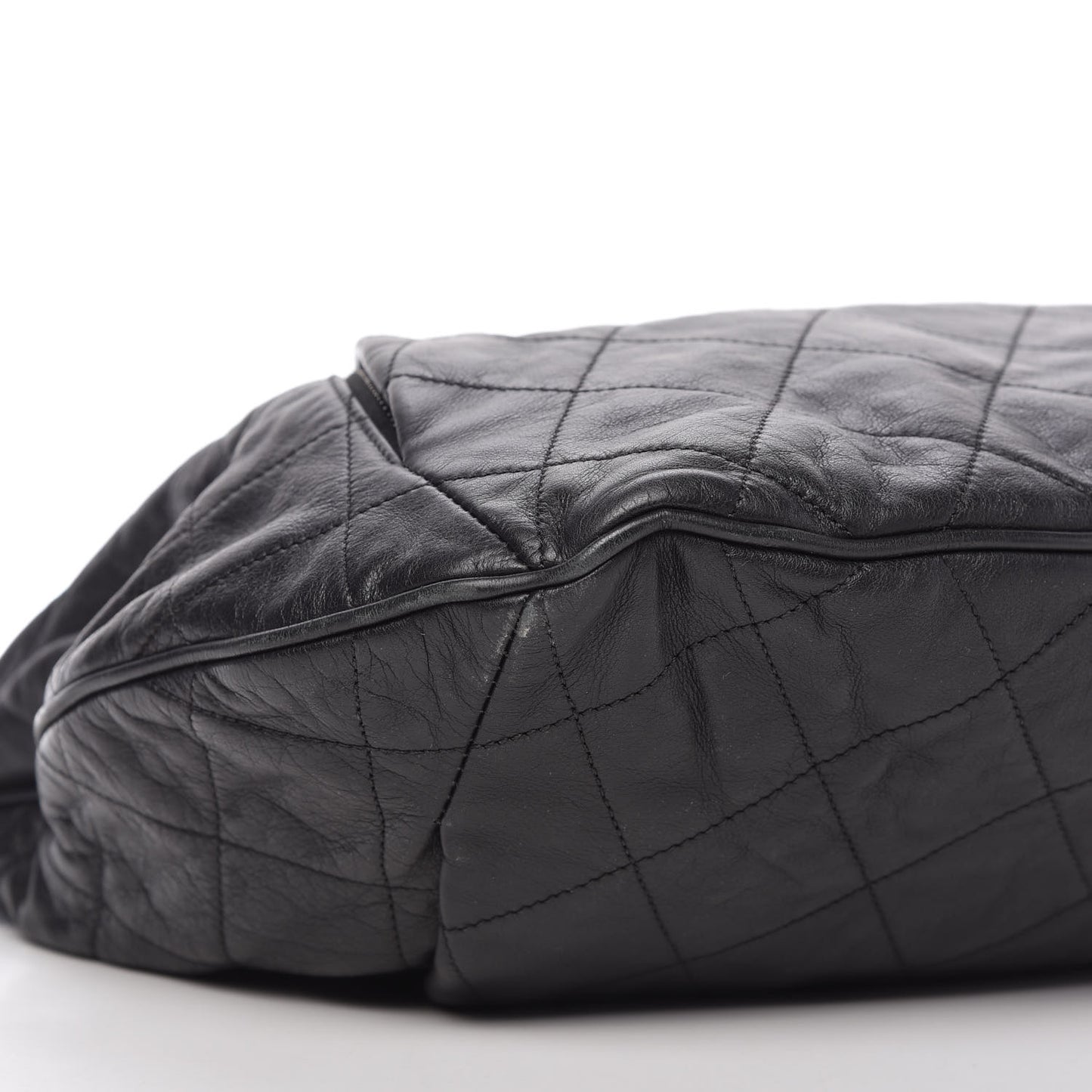 Calfskin Coco Pleats Hobo Black