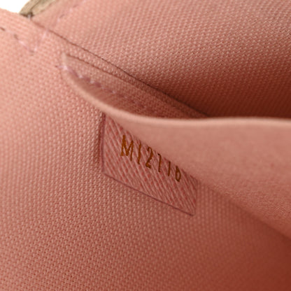 Louis Vuitton Damier Azur Pochette Felicie Chain Wallet Rose Ballerine 10 of 14