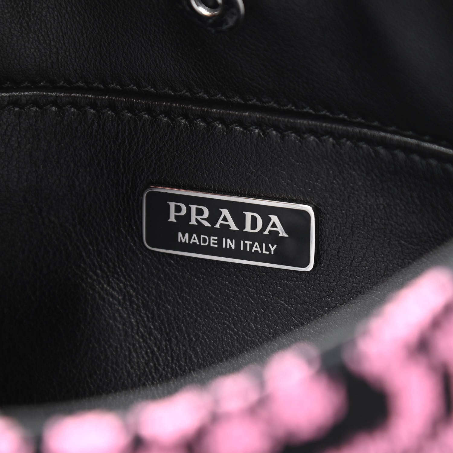 Prada Maglia Jacquard Cleo Shoulder Bag Black Rosa 6 of 11