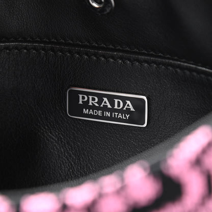 Prada Maglia Jacquard Cleo Shoulder Bag Black Rosa 6 of 11