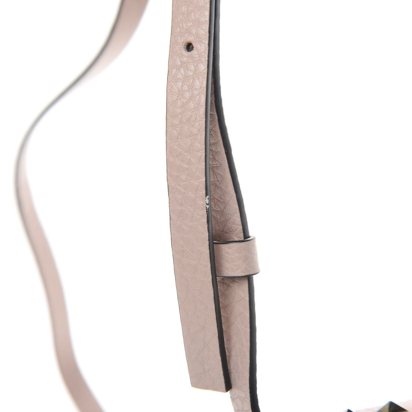 Pebbled Calfskin Small Rockstud Overlay Flap Shoulder Bag Poudre