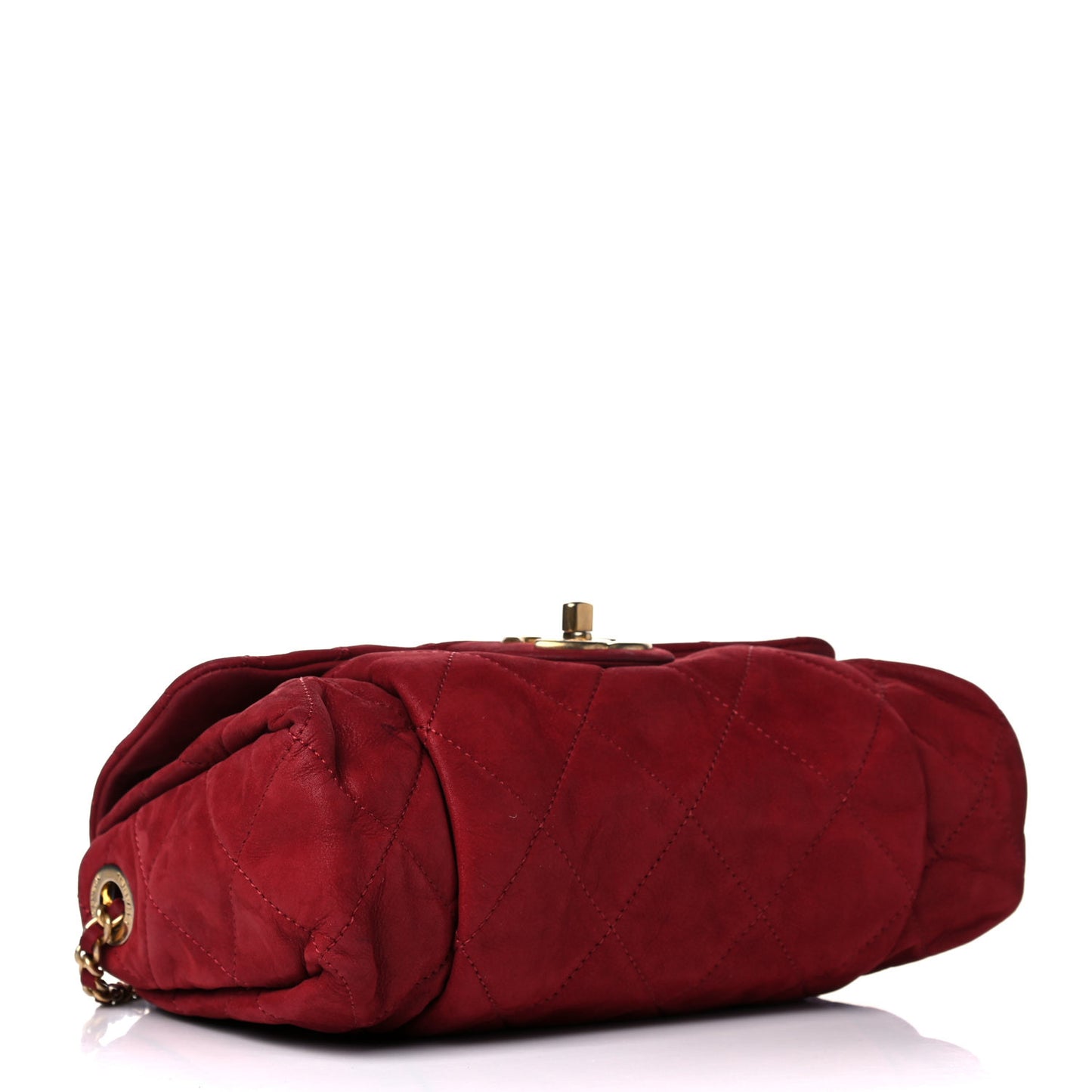 Iridescent Calfskin Quilted Flap Bag Red