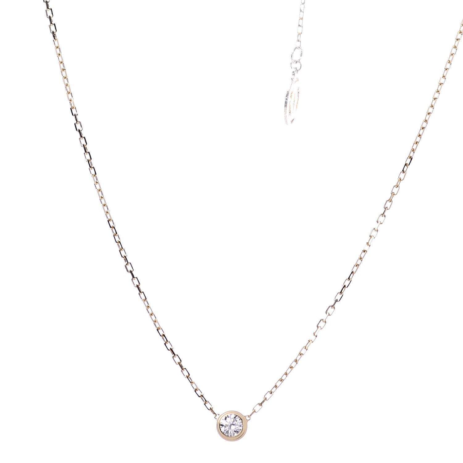 Cartier 18K Yellow Gold Diamond LM D'Amour Pendant Necklace 1 of 8