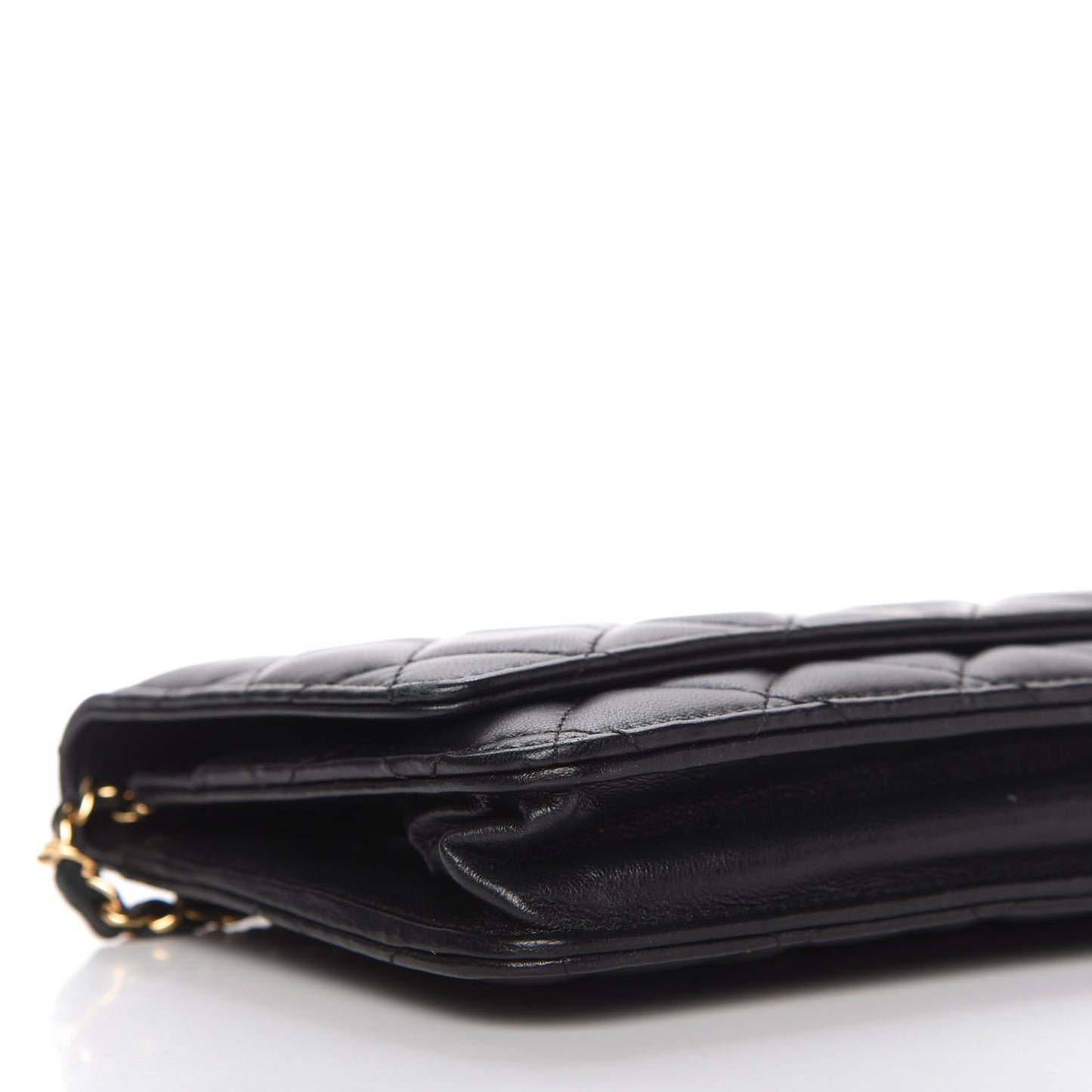 Lambskin Quilted Wallet On Chain WOC Black