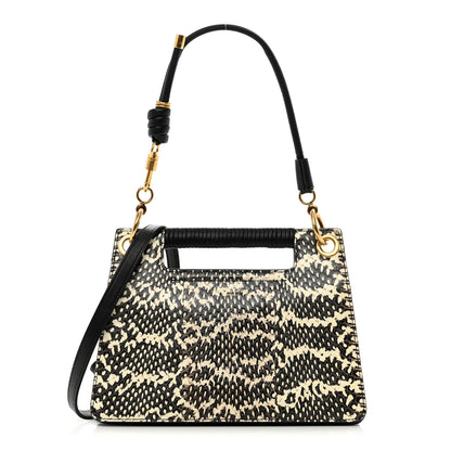 Givenchy Calfskin Python Embossed Medium Whip Top Handle Crossbody Black White 1 of 9