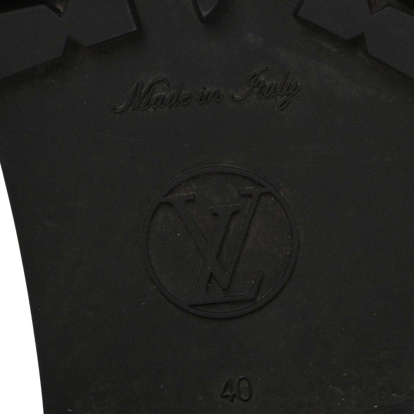 Rubber Embossed Monogram Splash Rain Short Boots 40 Black