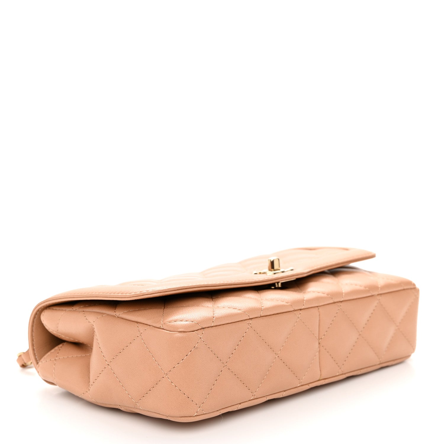 Chanel Crumpled Glazed Lambskin Quilted Medium Hold The Line Flap Beige 4 of 11