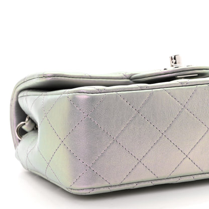 Chanel Iridescent Calfskin Quilted Mini Rectangular Flap Light Purple 9 of 10