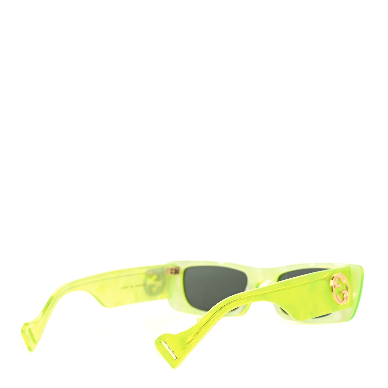 Gucci Acetate Rectangular Sunglasses GG0516S Fluorescent Yellow 4 of 8