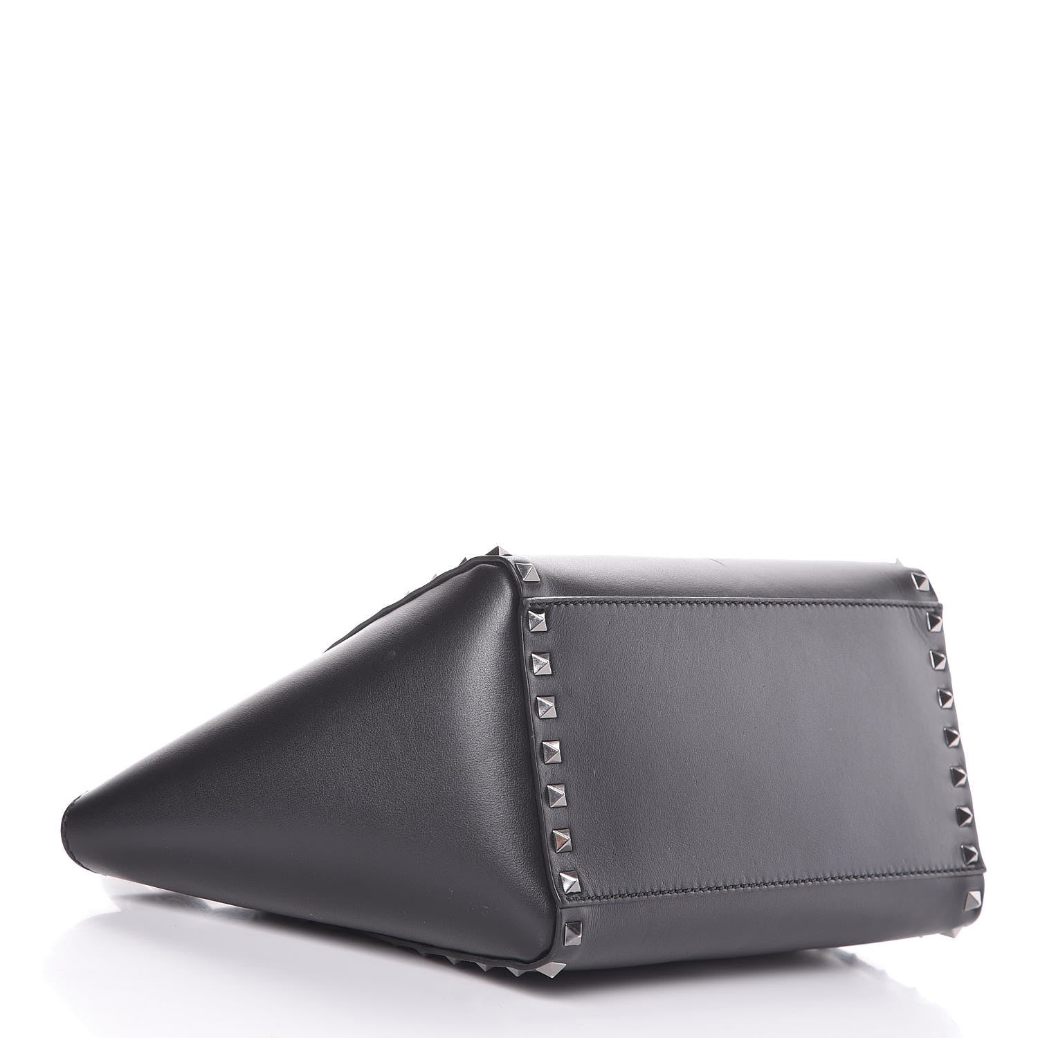 Valentino Garavani Vitello Small Rockstud Double Handle Tote Black 5 of 14