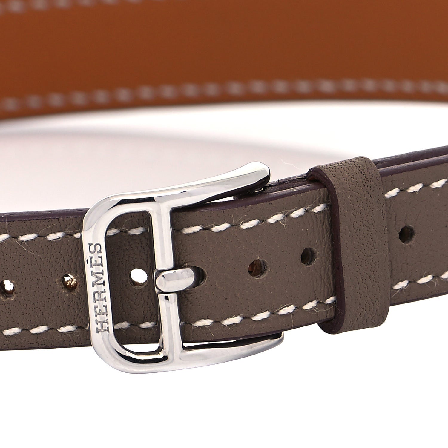 Hermes Stainless Steel Swift 23mm Cape Cod Double Tour Quartz Watch Etoupe 5 of 6