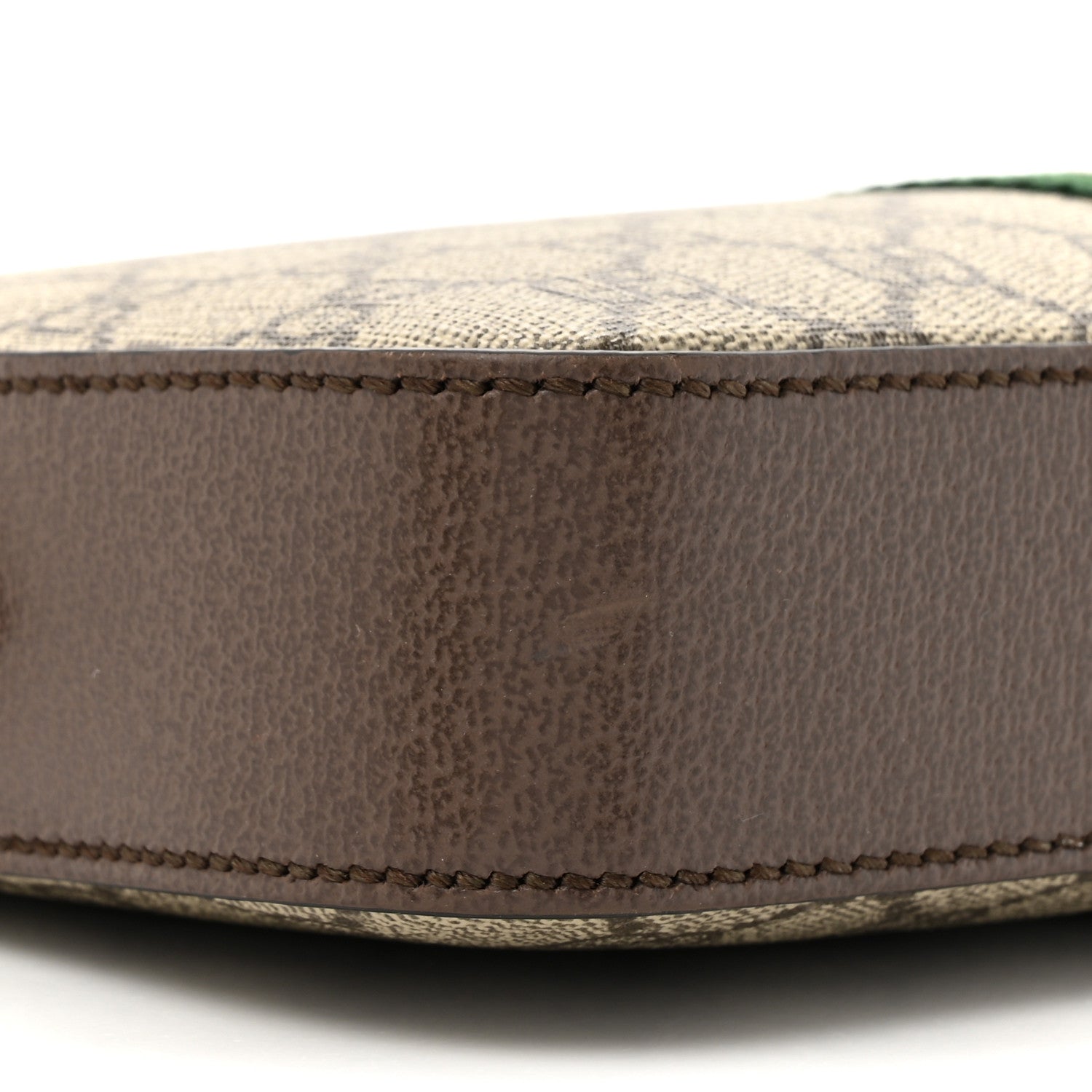 Gucci GG Supreme Monogram Textured Dollar Calfskin Web Ophidia Wristlet Shoulder Bag Beige Ebony New Acero 10 of 13