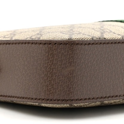 Gucci GG Supreme Monogram Textured Dollar Calfskin Web Ophidia Wristlet Shoulder Bag Beige Ebony New Acero 10 of 13