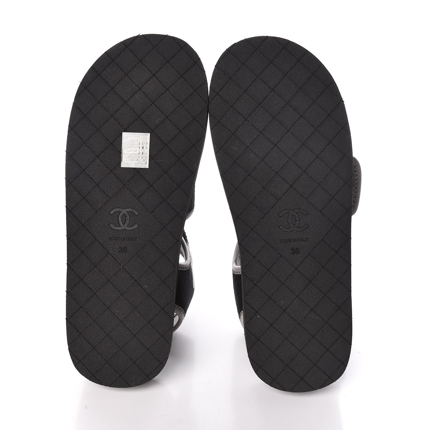 Chanel Lambskin Jersey Coco Sandals 38 Black 5 of 8