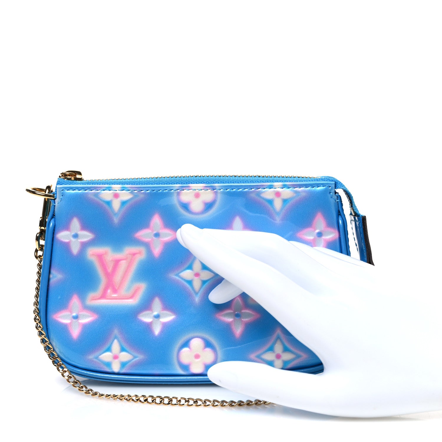 Louis Vuitton Vernis Valentine Mini Pochette Accessories Baby Blue Neon 2 of 7
