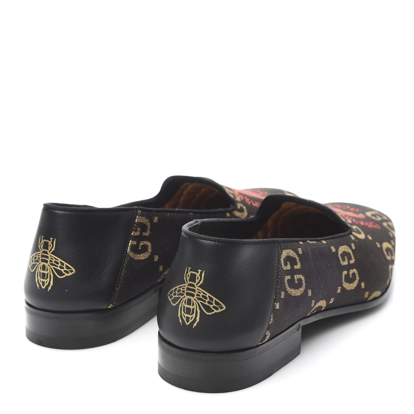 Calfskin Canvas Mens Chambre des Squelettes Loafers 11 Brown Black