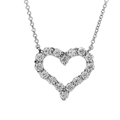 Tiffany Platinum Diamond Small Heart Pendant Necklace 4 of 8