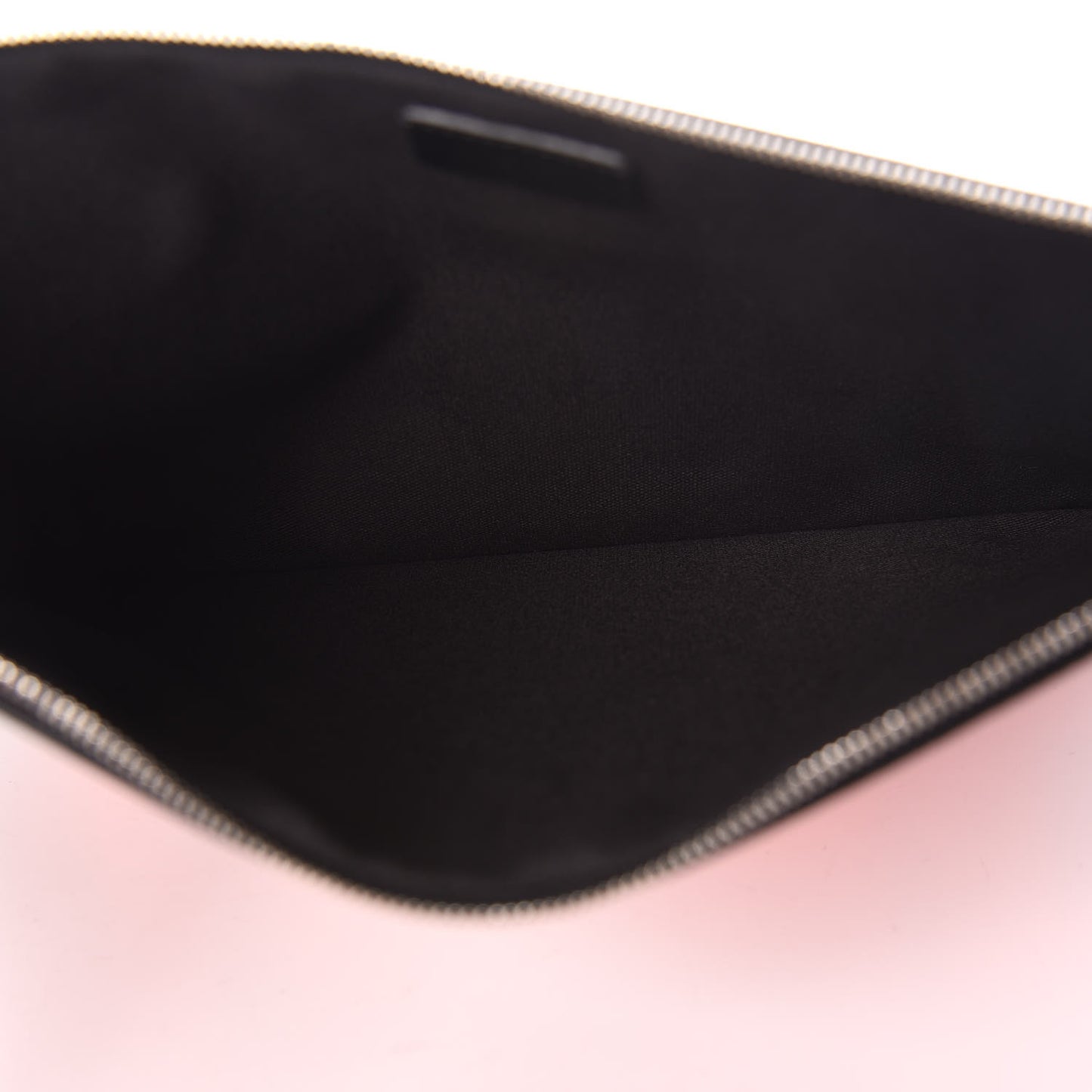 Calfskin Love Print Medium Flat Pouch Black