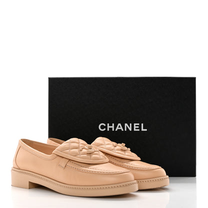 Chanel Lambskin Quilted CC Turnlock Moccasins 38.5 Beige 11 of 11