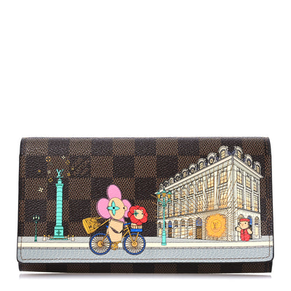 Louis Vuitton Damier Ebene 2022 Christmas Animation London Sarah Wallet Pink 1 of 10